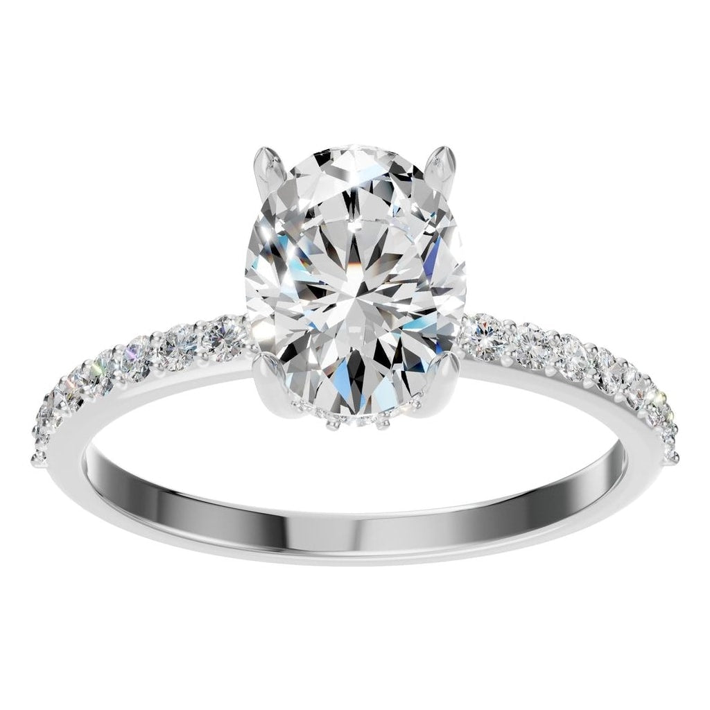 RI-1363 White Gold Ring SET - Front View