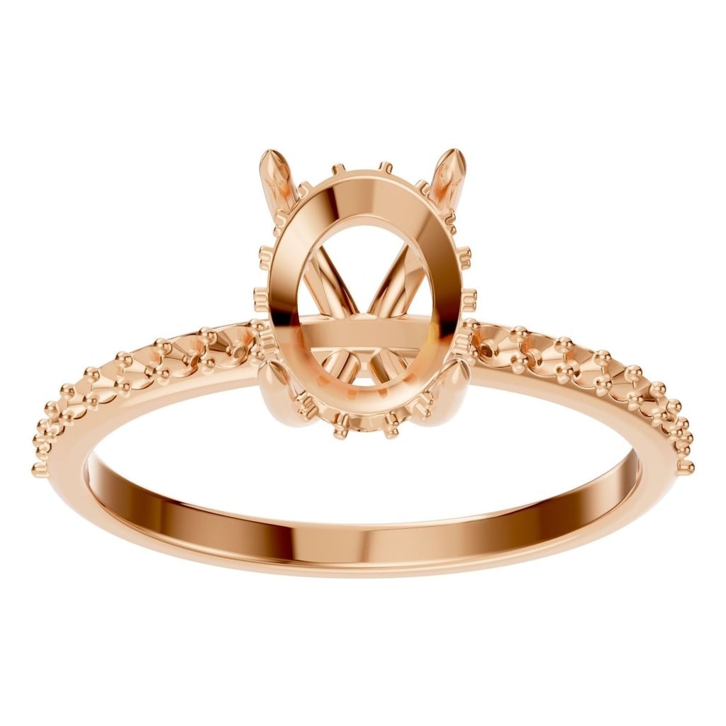 RI-1363 Rose Gold Ring UNSET - Front View