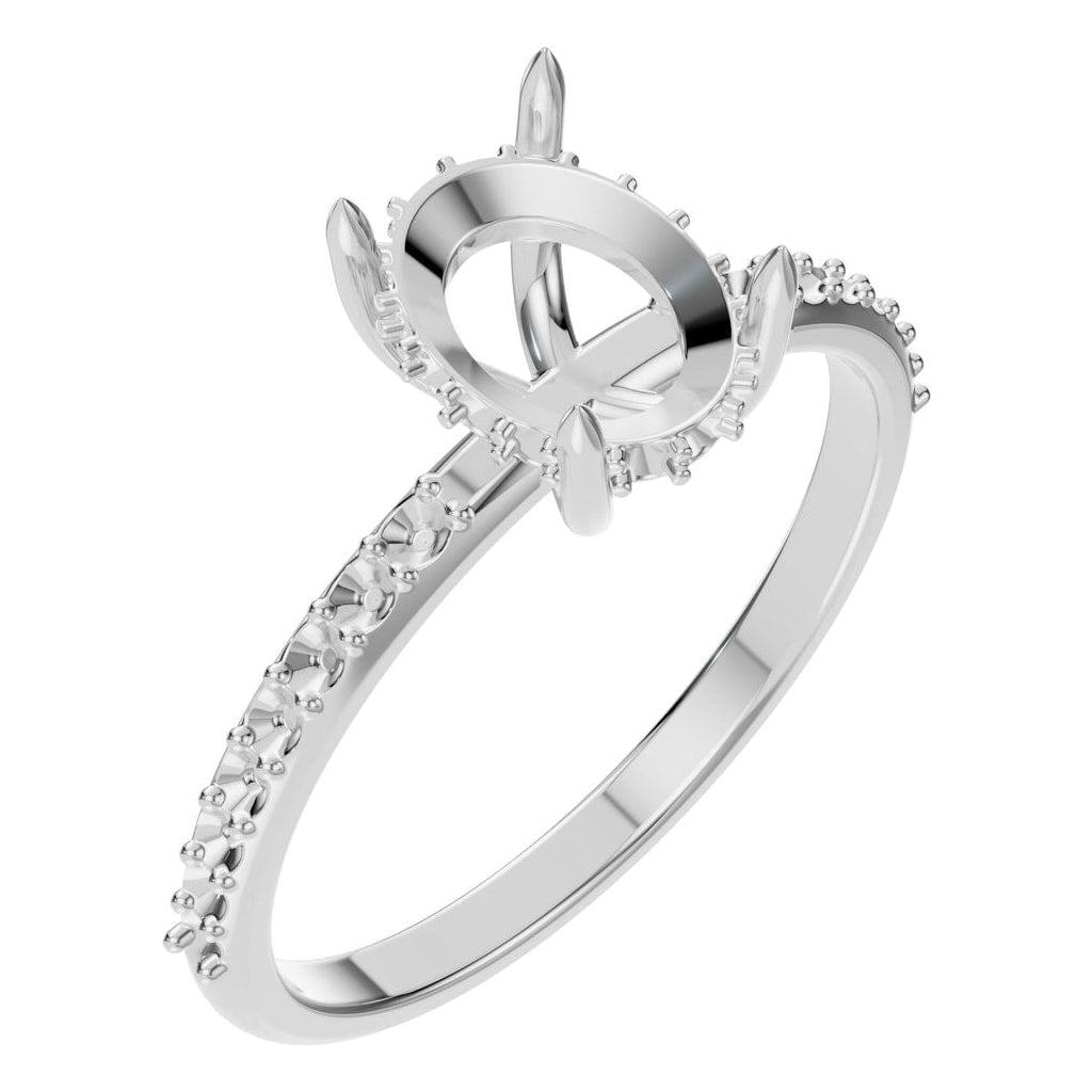 RI-1363 White Gold Ring UNSET - Main View