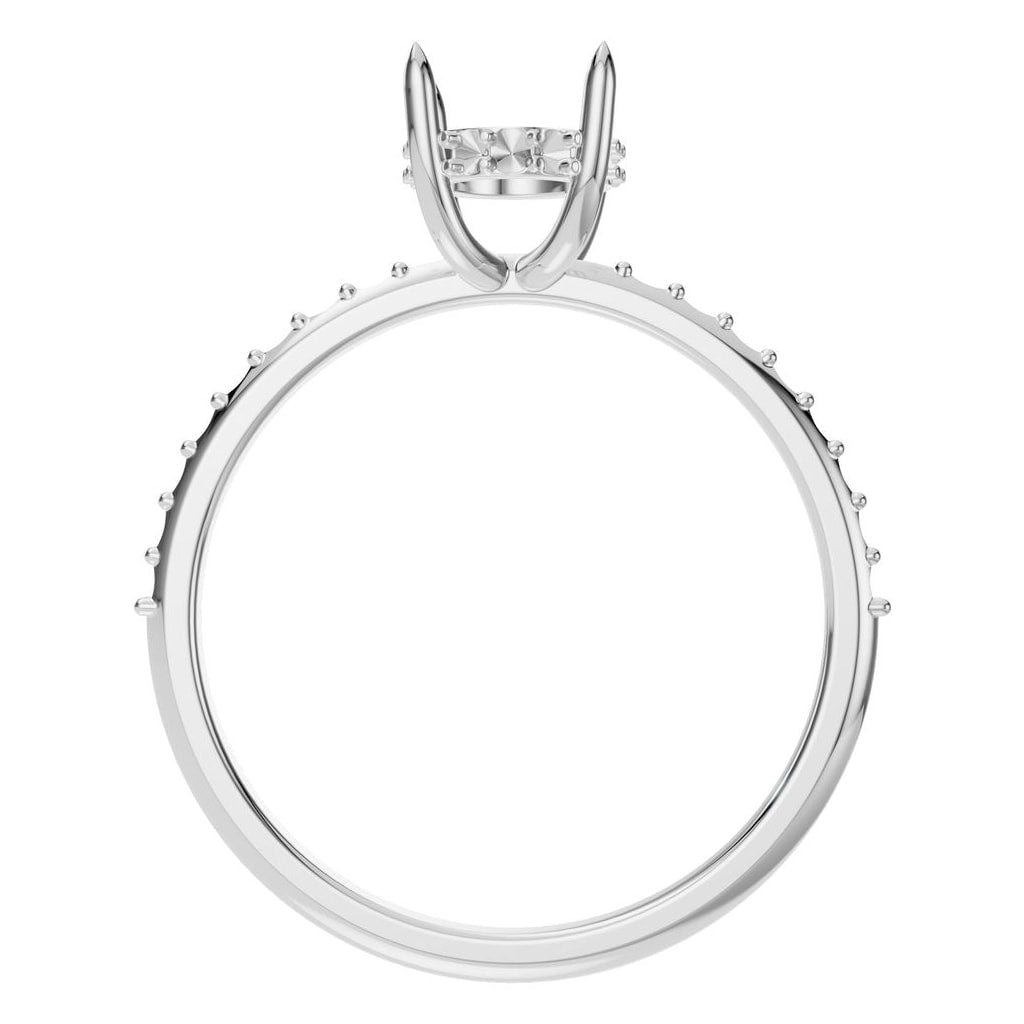 RI-1363 White Gold Ring UNSET - Top View