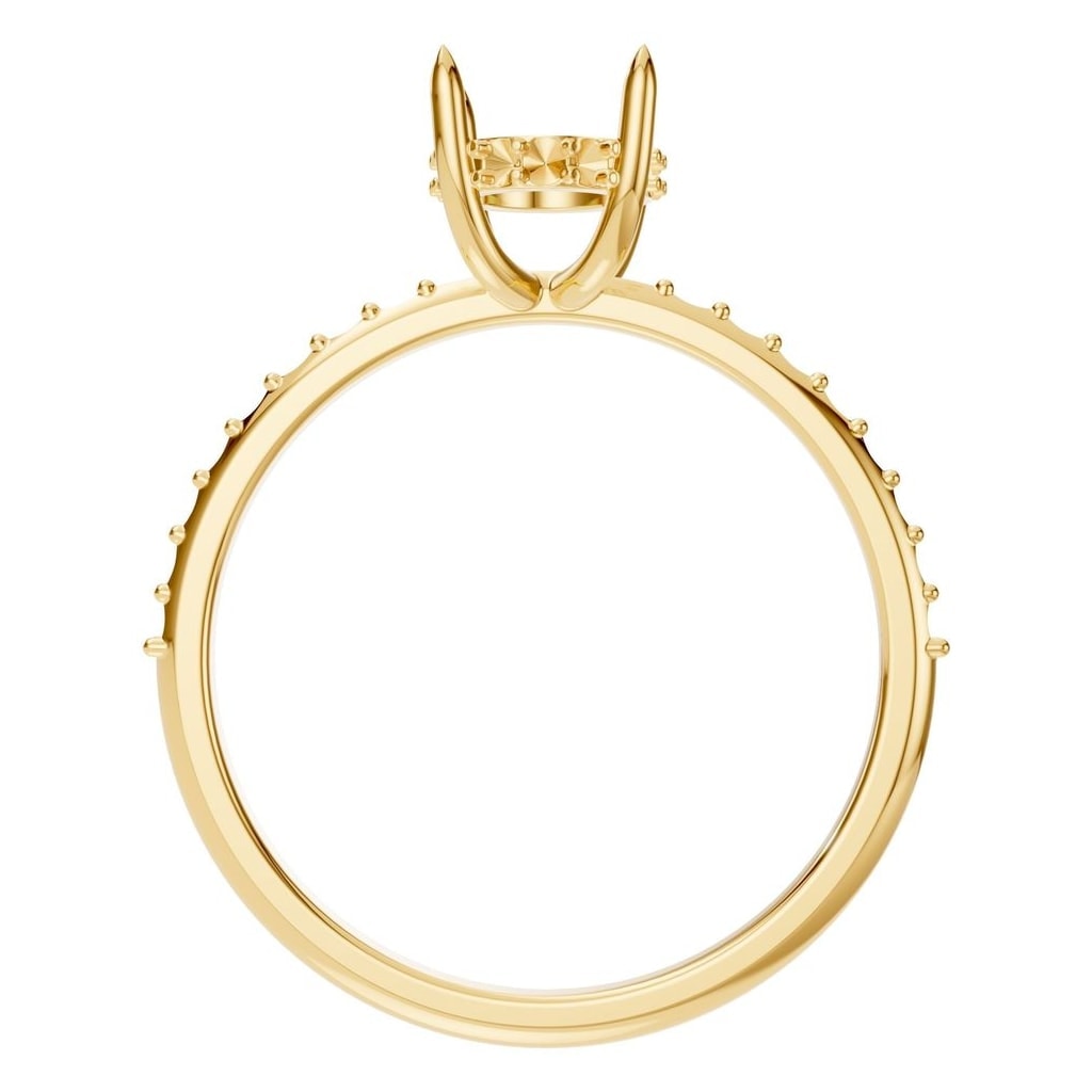 RI-1363 Yellow Gold Ring UNSET - Top View