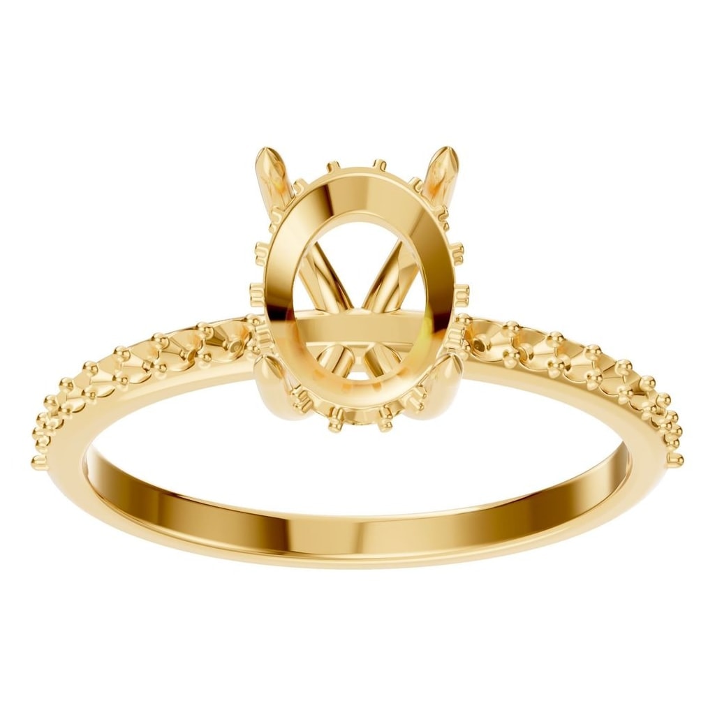 RI-1363 Yellow Gold Ring UNSET - Front View