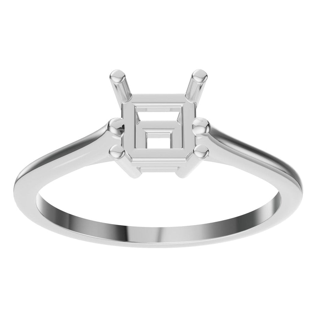 RI-1409 White Gold Ring UNSET - Front View