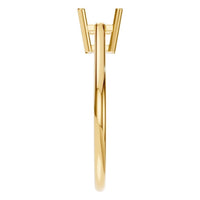 RI-1409 Yellow Gold Ring UNSET - Side View