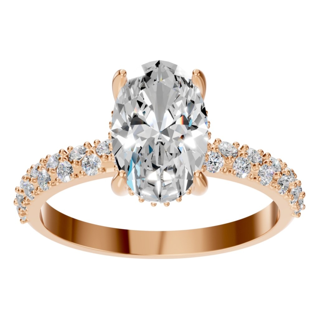 RI-1415 Rose Gold Ring SET - Front View