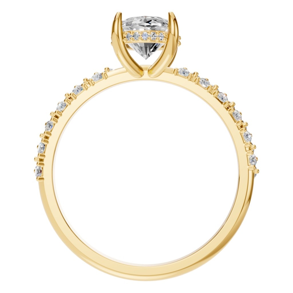 RI-1415 Yellow Gold Ring SET - Top View