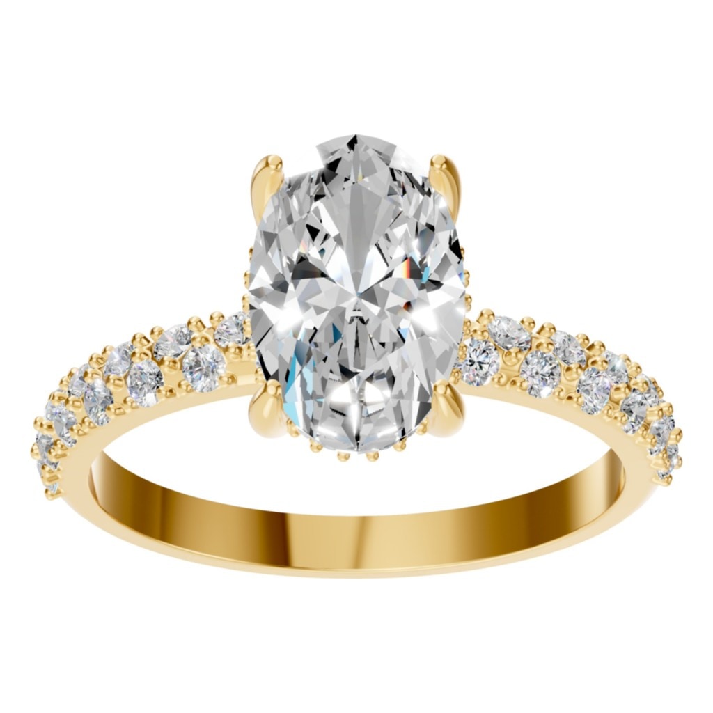 RI-1415 Yellow Gold Ring SET - Front View