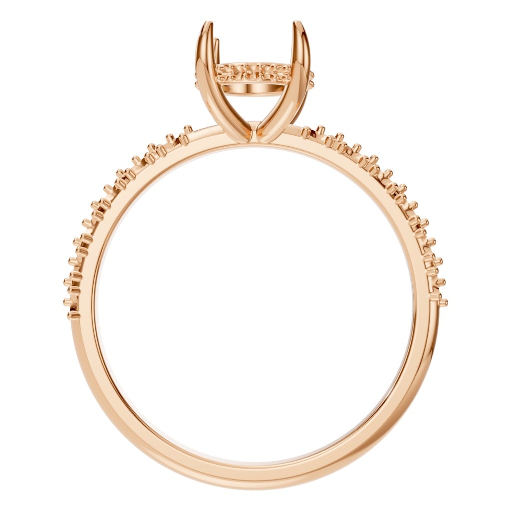 RI-1415 Rose Gold Ring UNSET - Top View