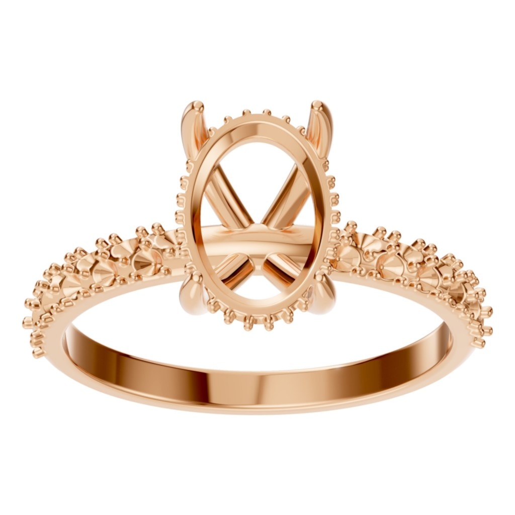 RI-1415 Rose Gold Ring UNSET - Front View