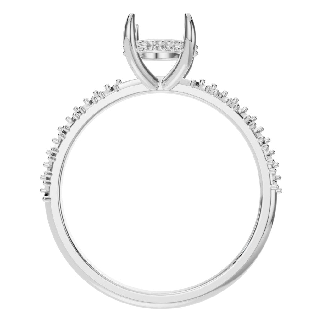 RI-1415 White Gold Ring UNSET - Top View