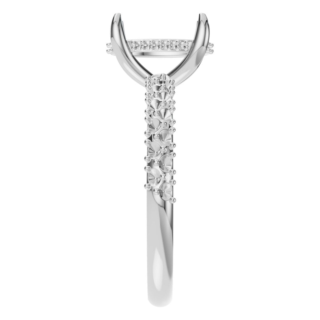 RI-1415 White Gold Ring UNSET - Side View