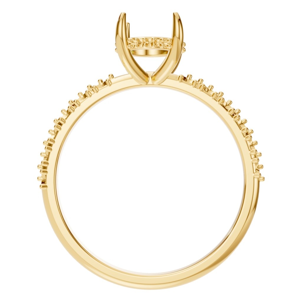 RI-1415 Yellow Gold Ring UNSET - Top View