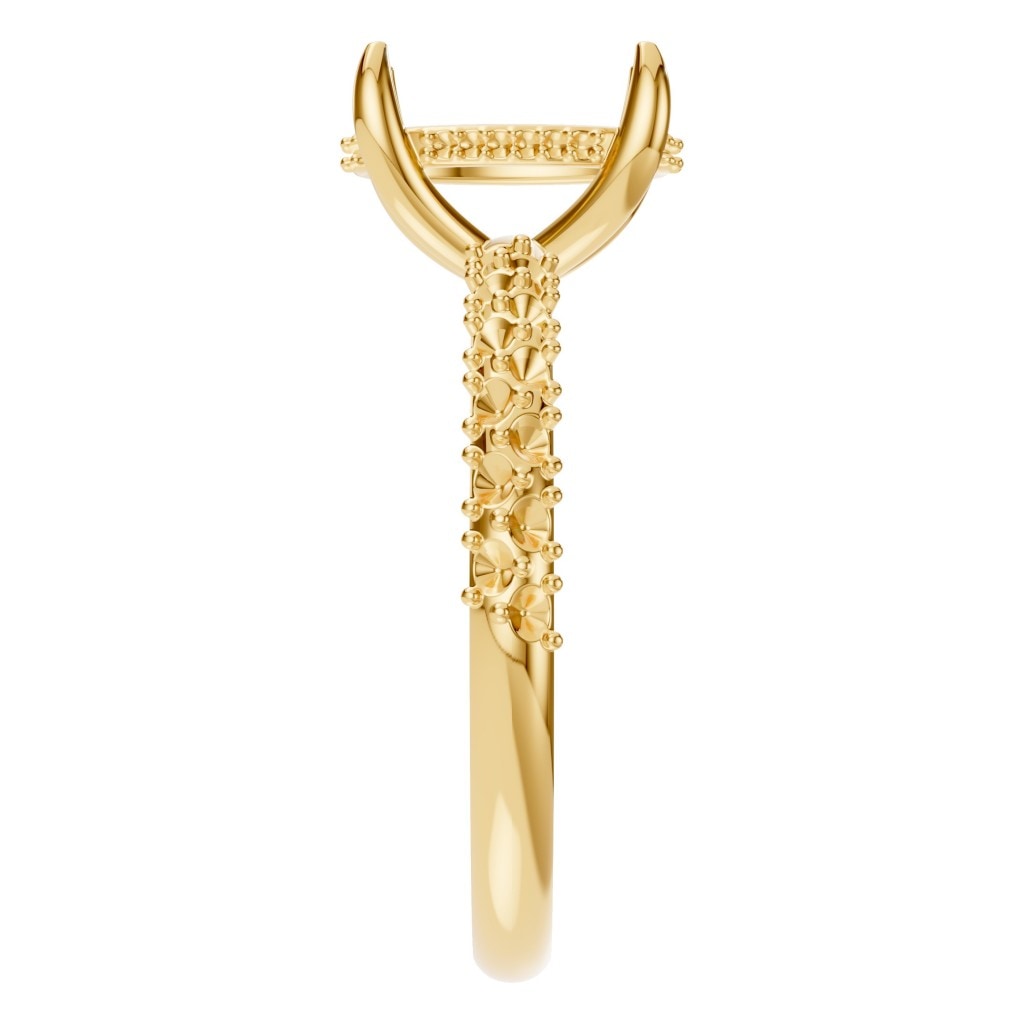 RI-1415 Yellow Gold Ring UNSET - Side View