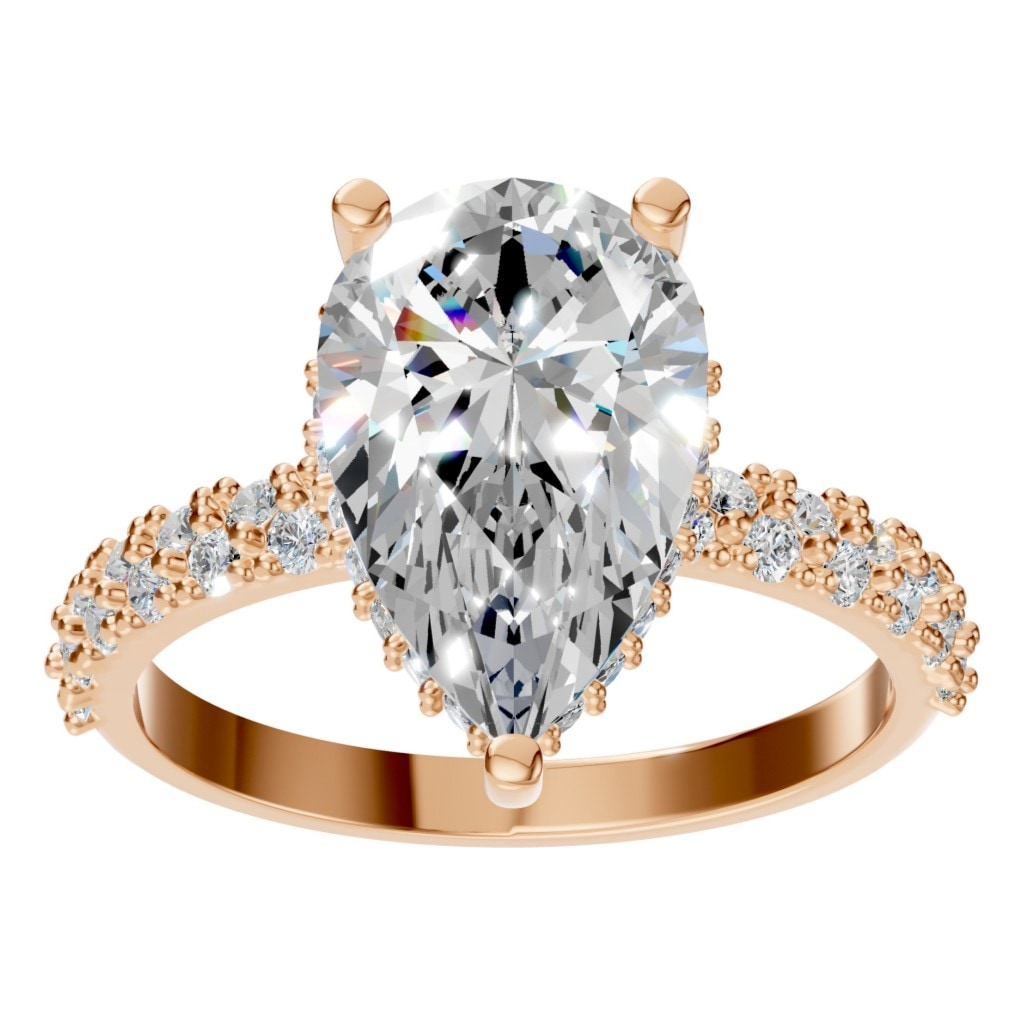 RI-1415 Rose Gold Ring SET - Front View