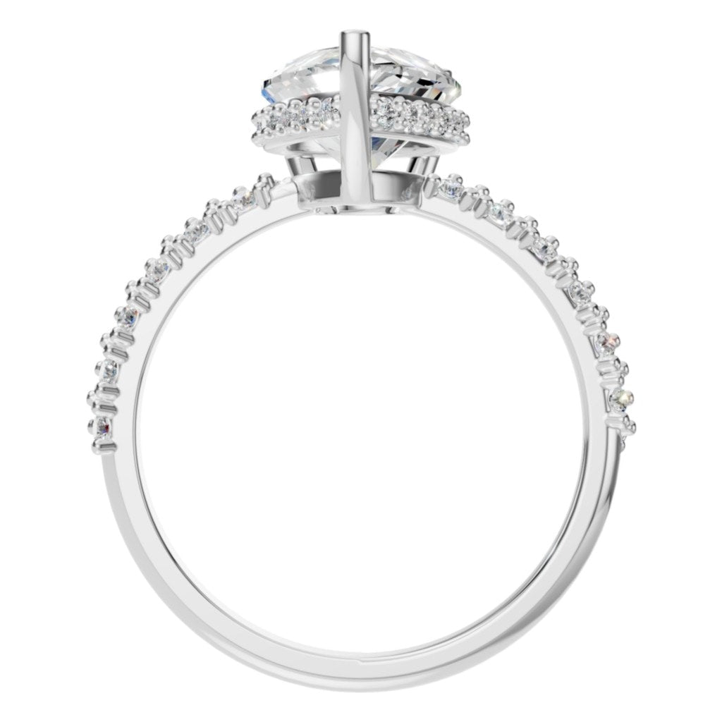 RI-1415 White Gold Ring SET - Top View