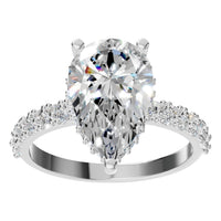 RI-1415 White Gold Ring SET - Front View