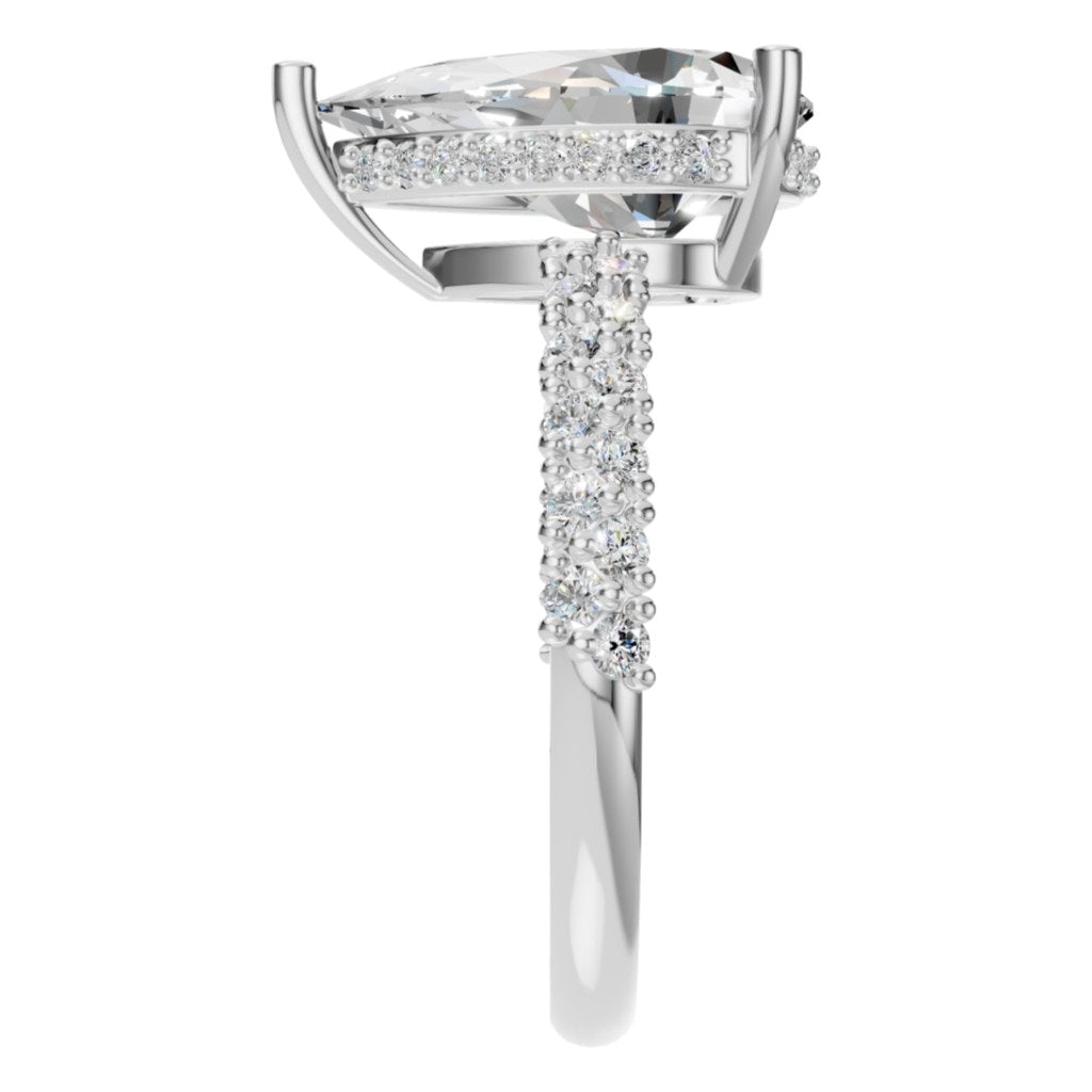 RI-1415 White Gold Ring SET - Side View