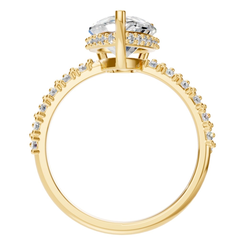 RI-1415 Yellow Gold Ring SET - Top View