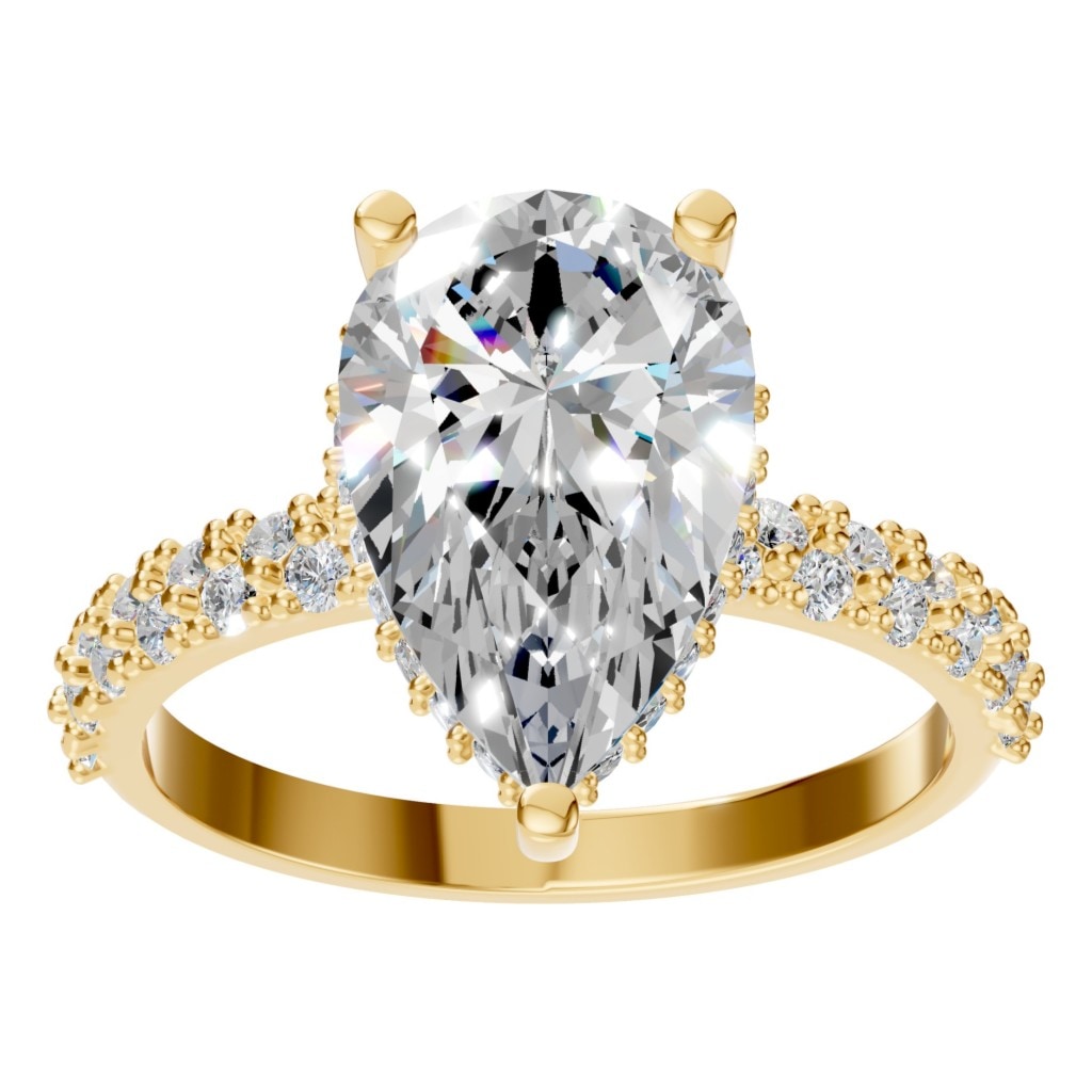 RI-1415 Yellow Gold Ring SET - Front View