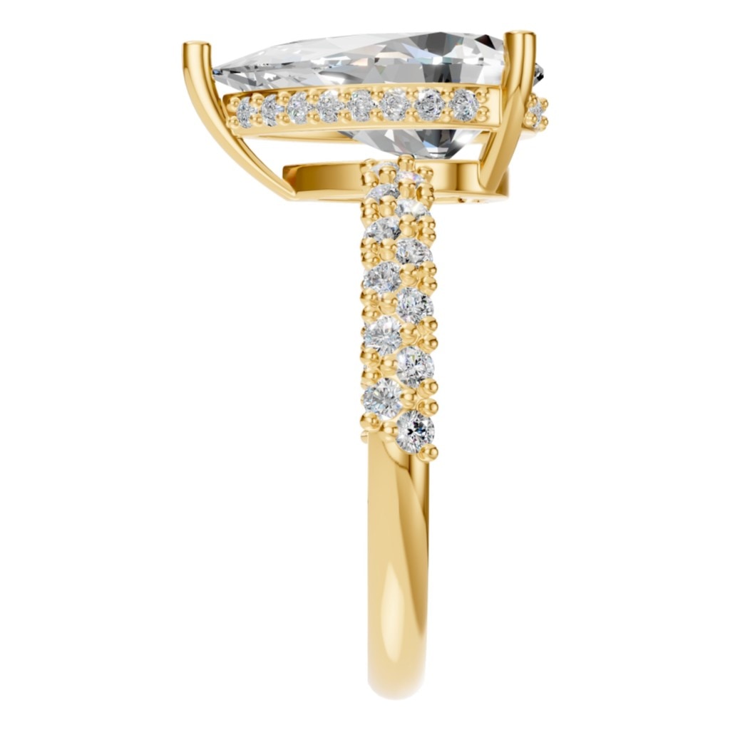 RI-1415 Yellow Gold Ring SET - Side View