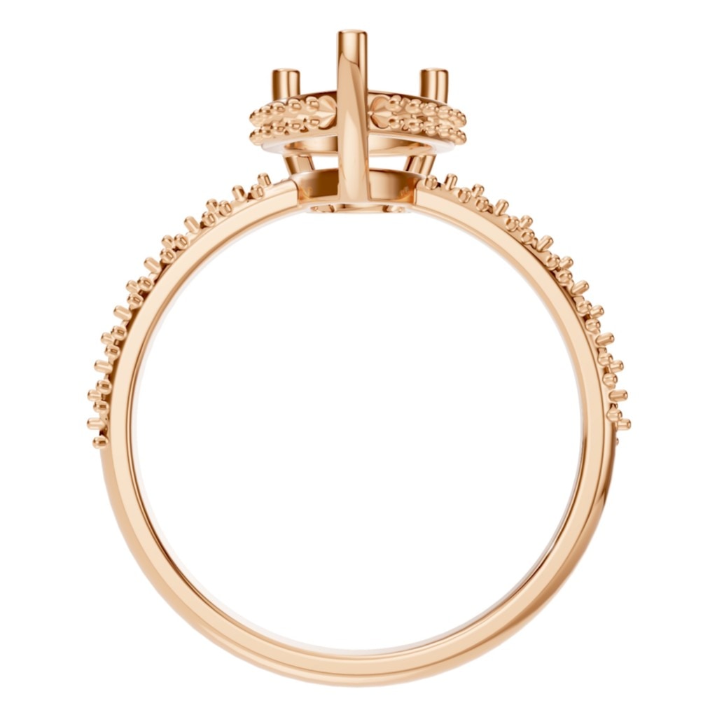 RI-1415 Rose Gold Ring UNSET - Top View
