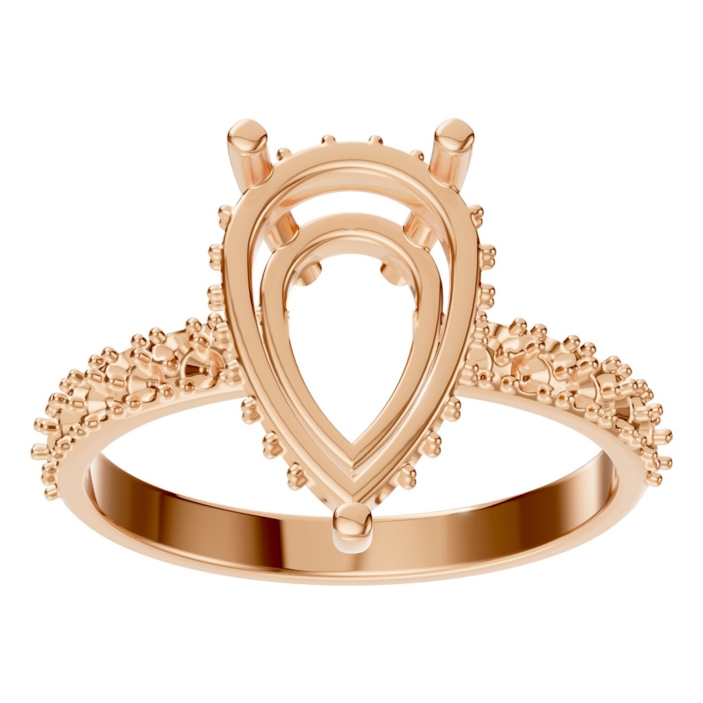 RI-1415 Rose Gold Ring UNSET - Front View