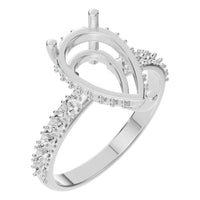RI-1415 White Gold Ring UNSET - Main View