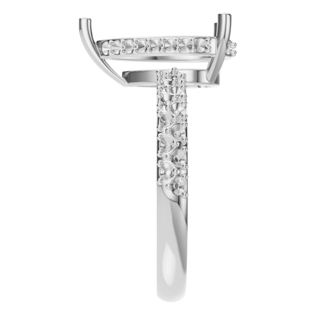 RI-1415 White Gold Ring UNSET - Side View