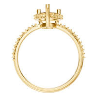 RI-1415 Yellow Gold Ring UNSET - Top View