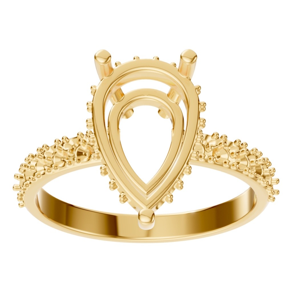 RI-1415 Yellow Gold Ring UNSET - Front View