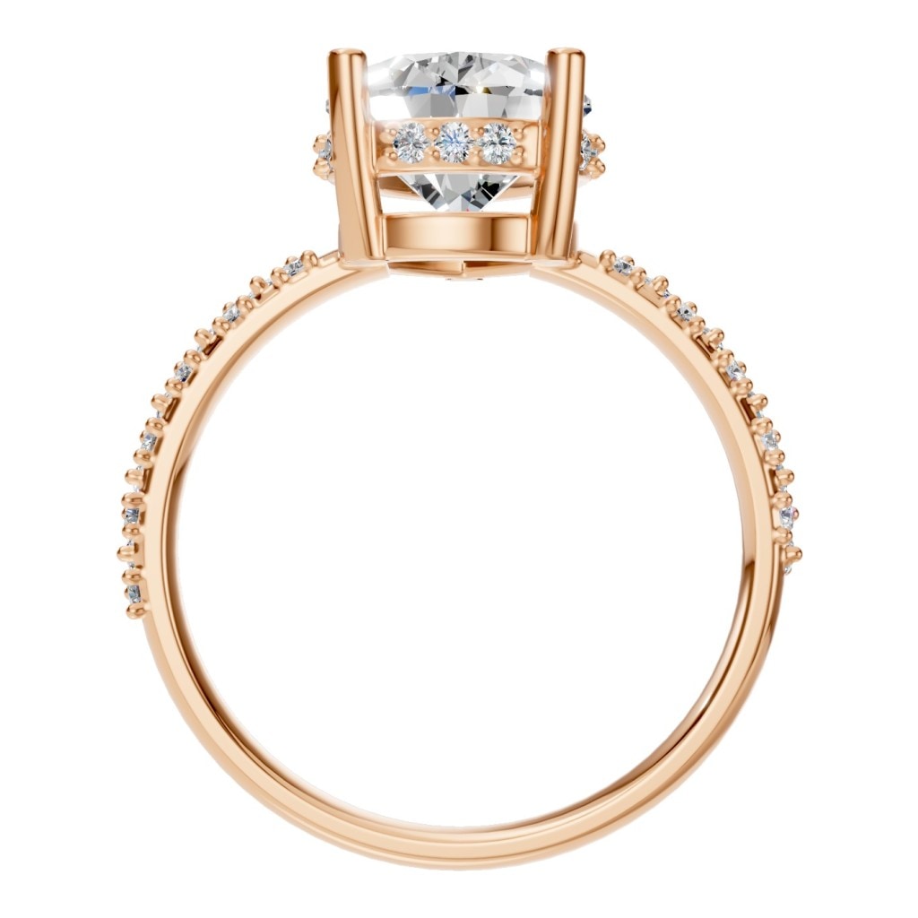 RI-1415 Rose Gold Ring SET - Top View