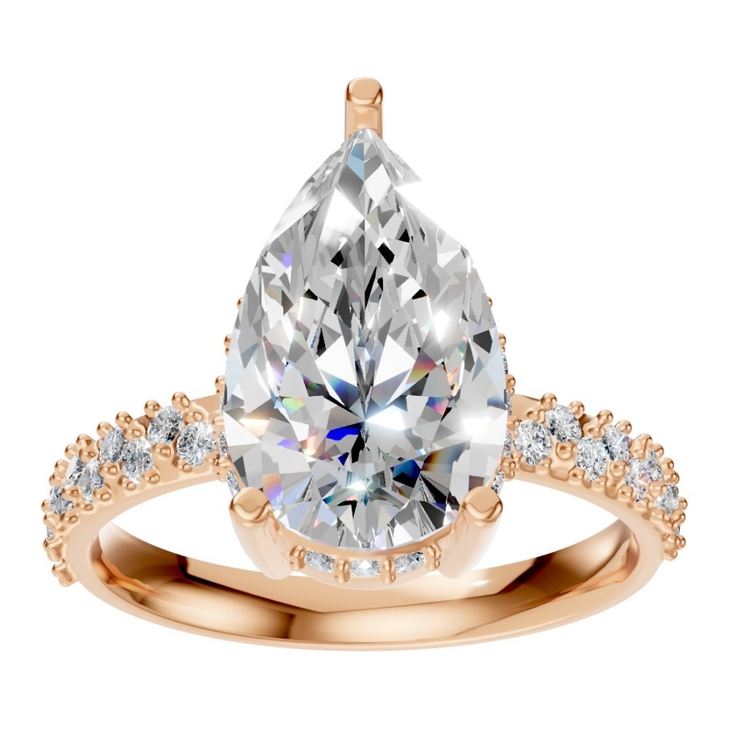 RI-1415 Rose Gold Ring SET - Front View