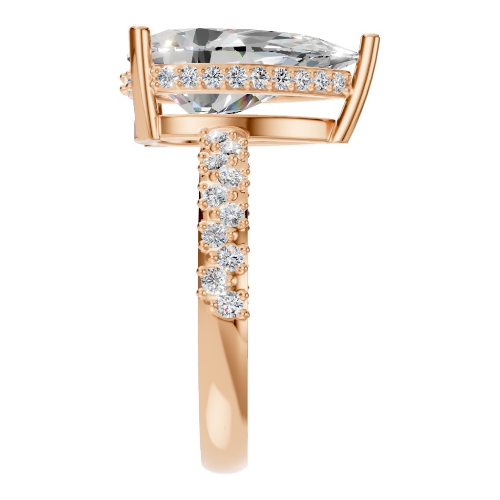 RI-1415 Rose Gold Ring SET - Side View