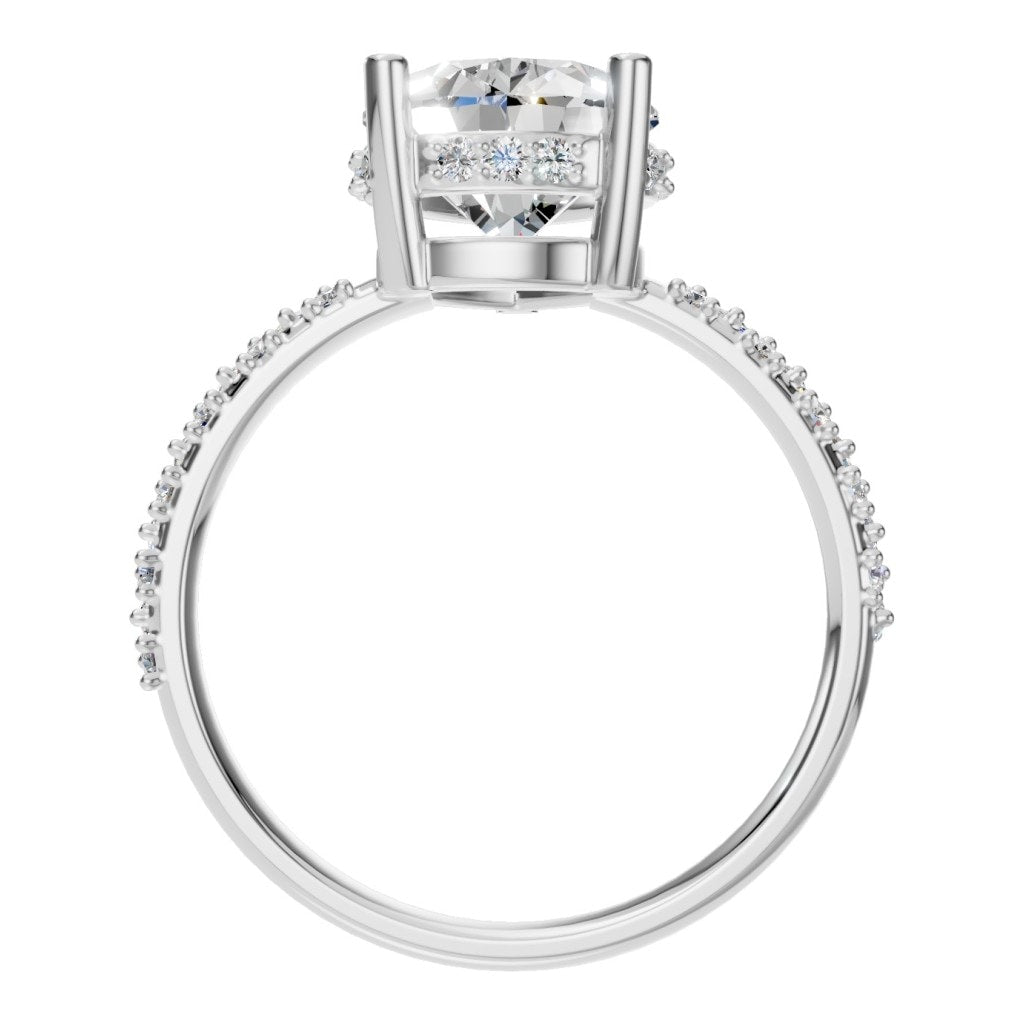 RI-1415 White Gold Ring SET - Top View