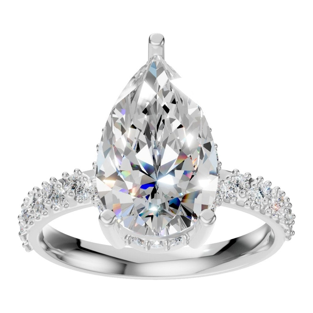 RI-1415 White Gold Ring SET - Front View