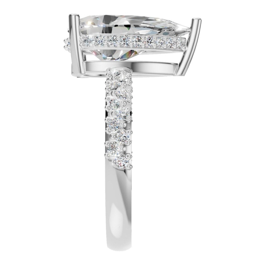 RI-1415 White Gold Ring SET - Side View