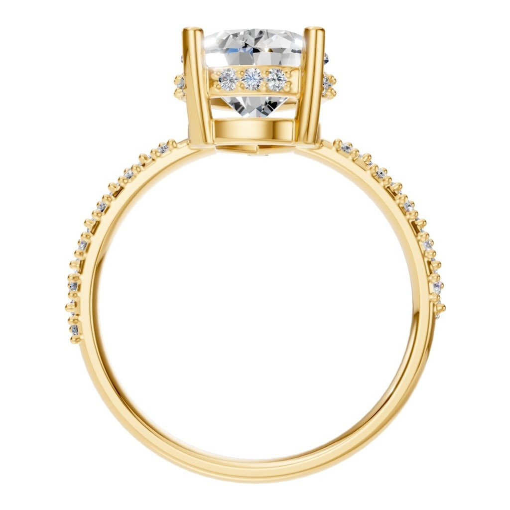 RI-1415 Yellow Gold Ring SET - Top View