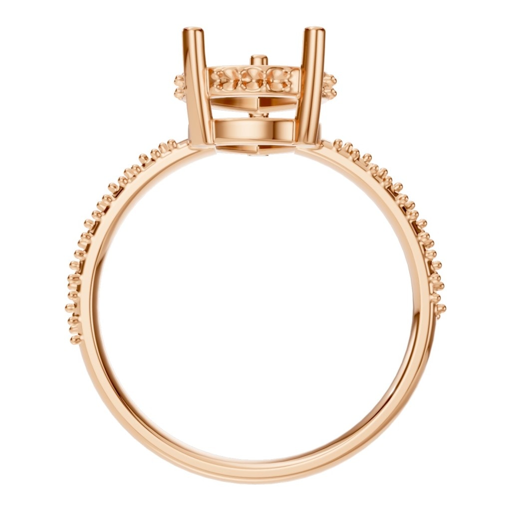 RI-1415 Rose Gold Ring UNSET - Top View