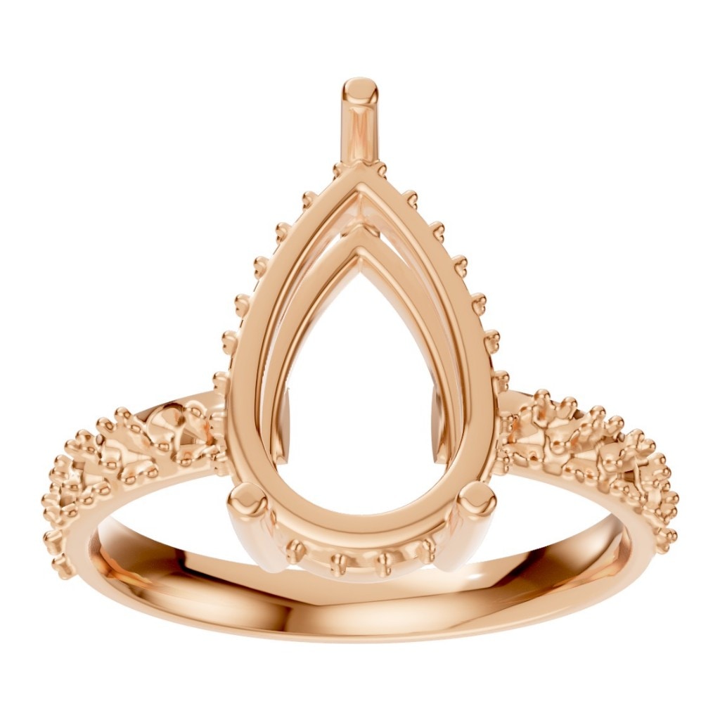 RI-1415 Rose Gold Ring UNSET - Front View