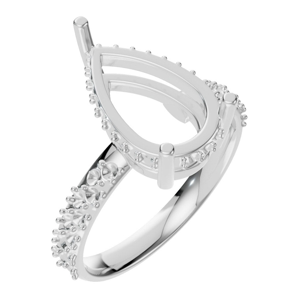 RI-1415 White Gold Ring UNSET - Main View