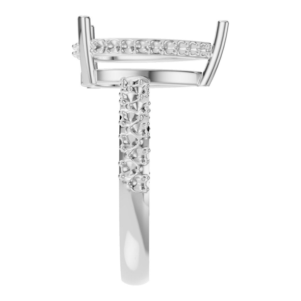 RI-1415 White Gold Ring UNSET - Side View