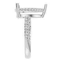 RI-1415 White Gold Ring UNSET - Side View