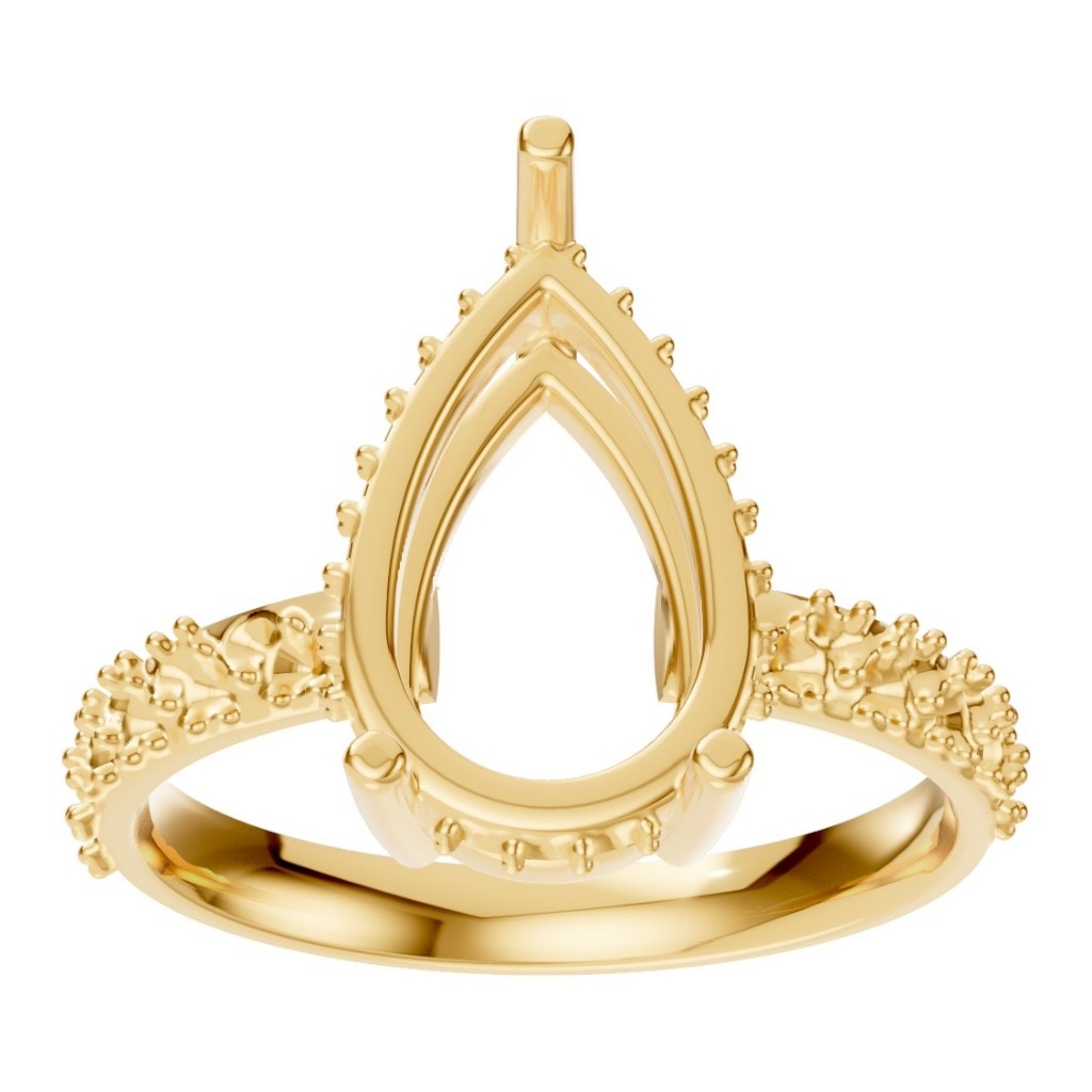 RI-1415 Yellow Gold Ring UNSET - Front View