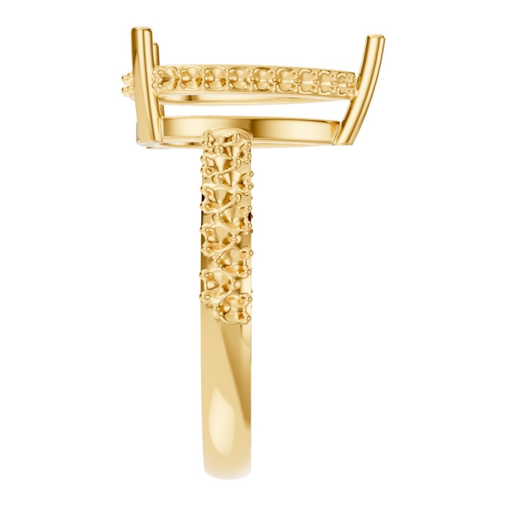 RI-1415 Yellow Gold Ring UNSET - Side View