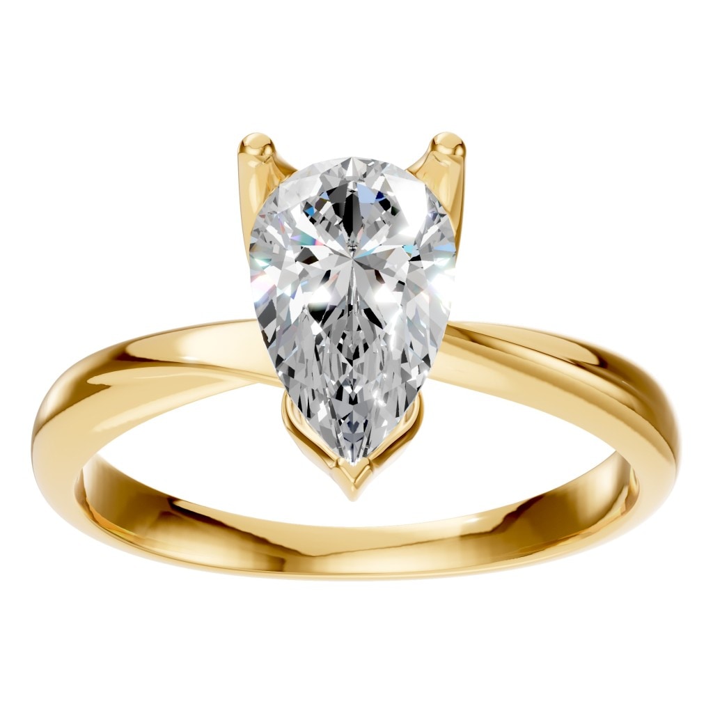 RI-1434 Yellow Gold Ring SET - Front View