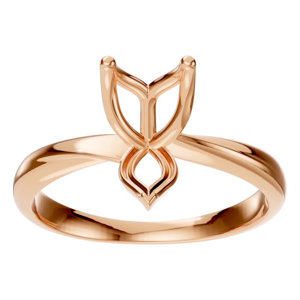 RI-1434 Rose Gold Ring UNSET - Front View