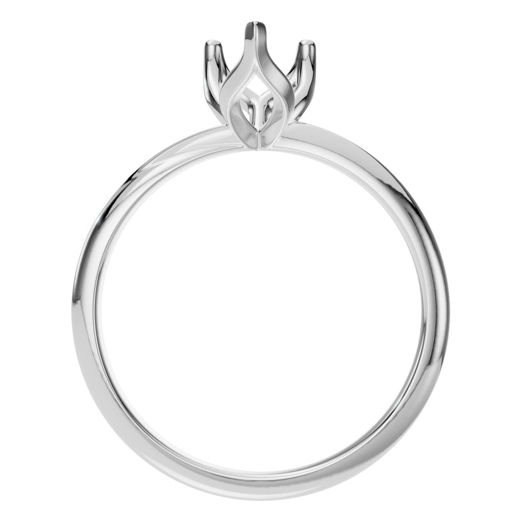 RI-1434 White Gold Ring UNSET - Top View