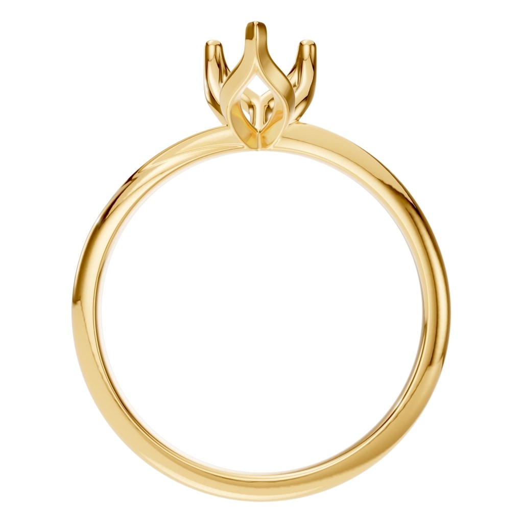 RI-1434 Yellow Gold Ring UNSET - Top View