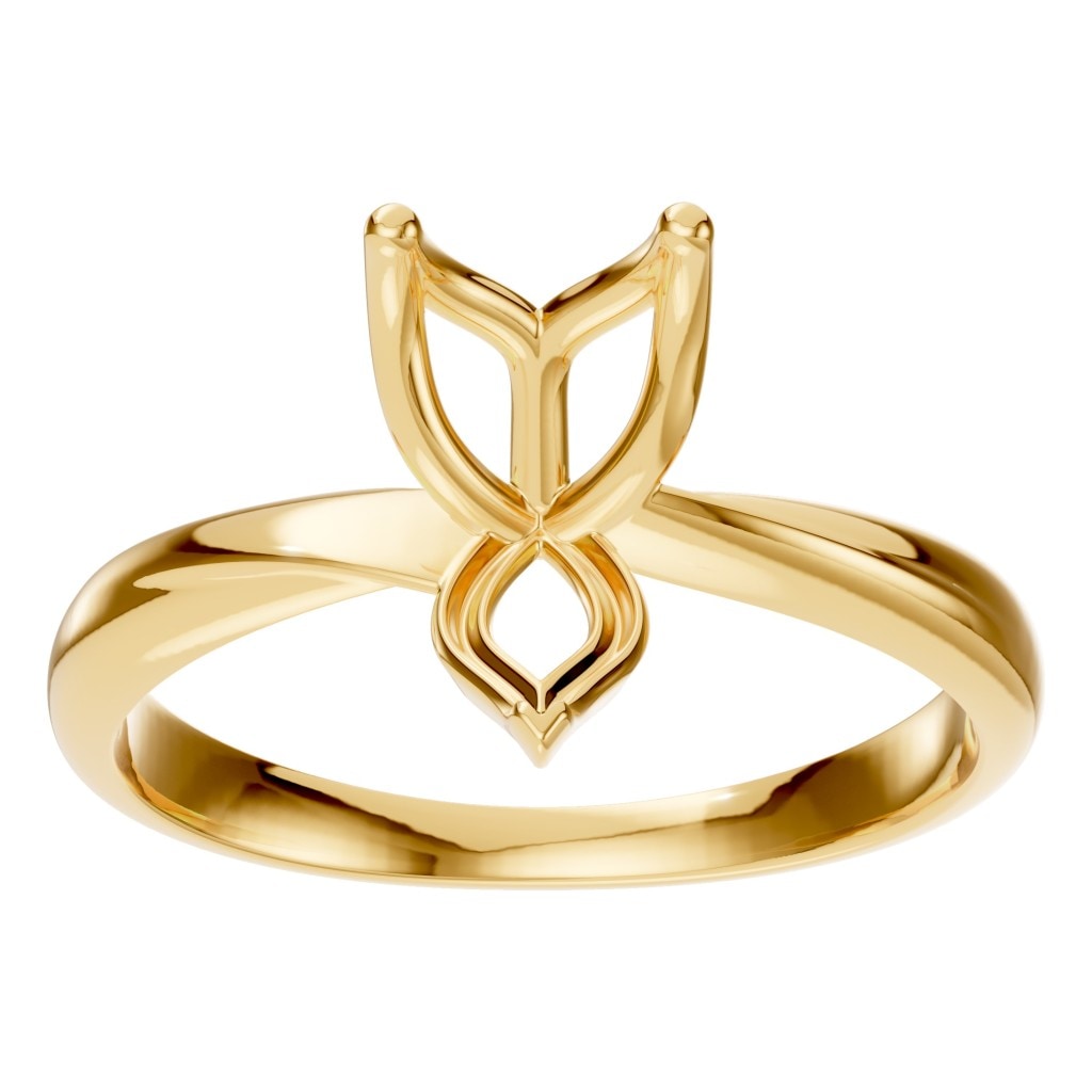 RI-1434 Yellow Gold Ring UNSET - Front View