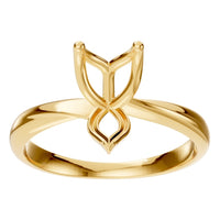 RI-1434 Yellow Gold Ring UNSET - Front View